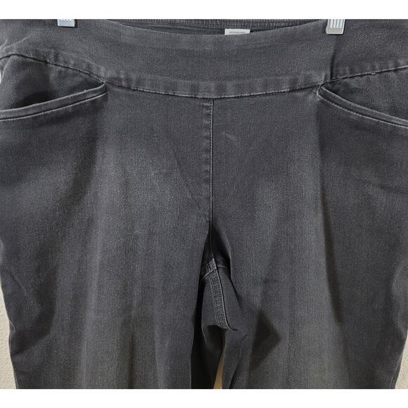 Westbound Woman Black "Faded" Pull On Jeans 14WR Lightweight Elastic Waist Soft - Picture 1 of 5